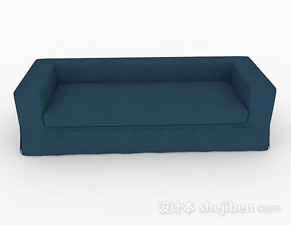 现代风格蓝色多人沙发3d模型下载
