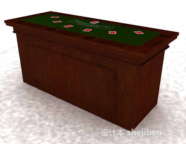 免费棕色木质堵桌3d模型下载