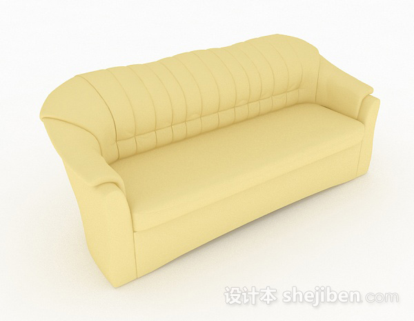黄色双人沙发3d模型下载