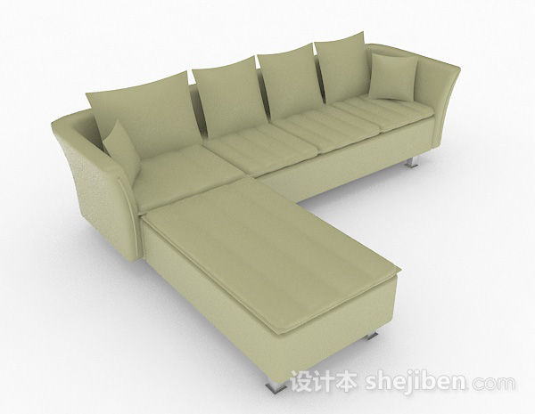现代风格绿色多人沙发3d模型下载