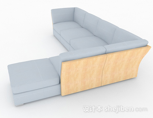 设计本灰色多人沙发3d模型下载
