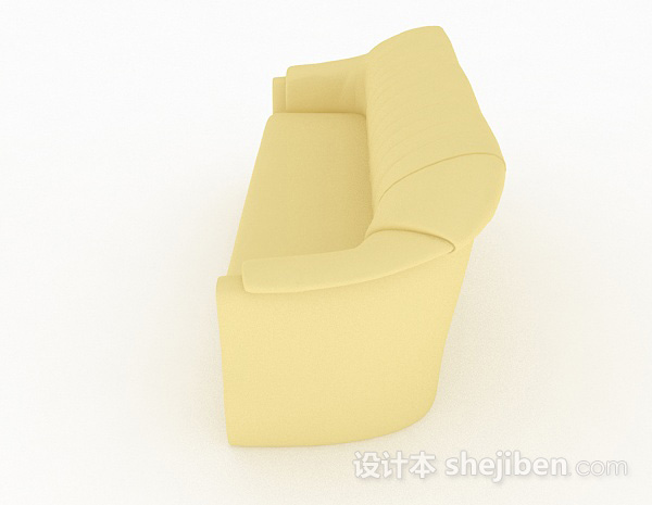设计本黄色双人沙发3d模型下载