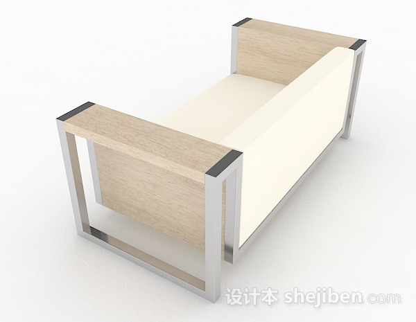 设计本米黄色单人沙发3d模型下载