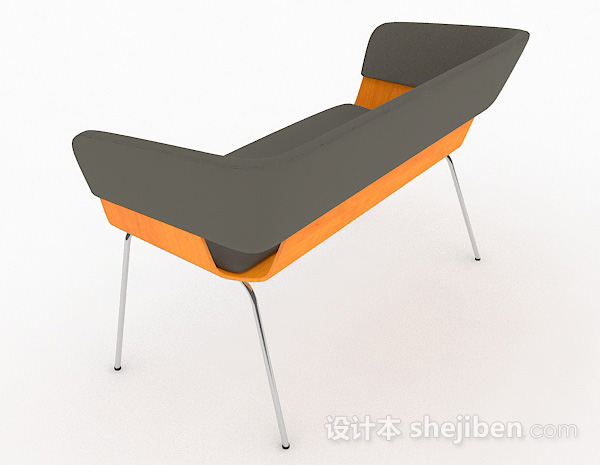 设计本橙灰简约休闲椅子3d模型下载