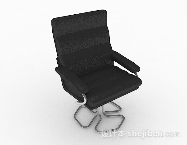 现代黑色工作椅3d模型下载