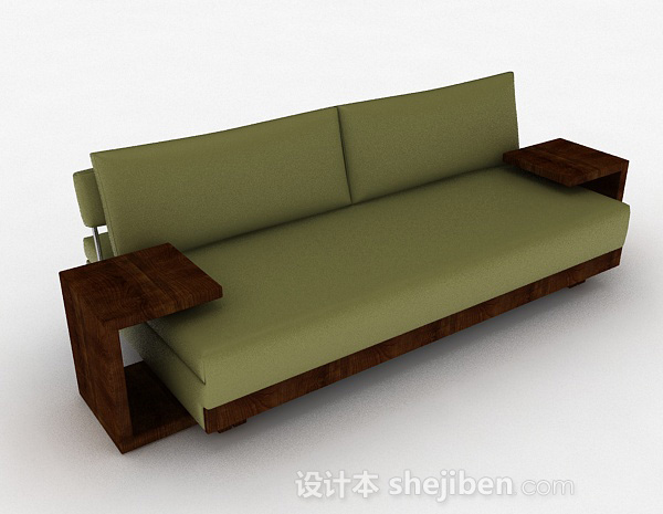 绿色双人沙发3d模型下载