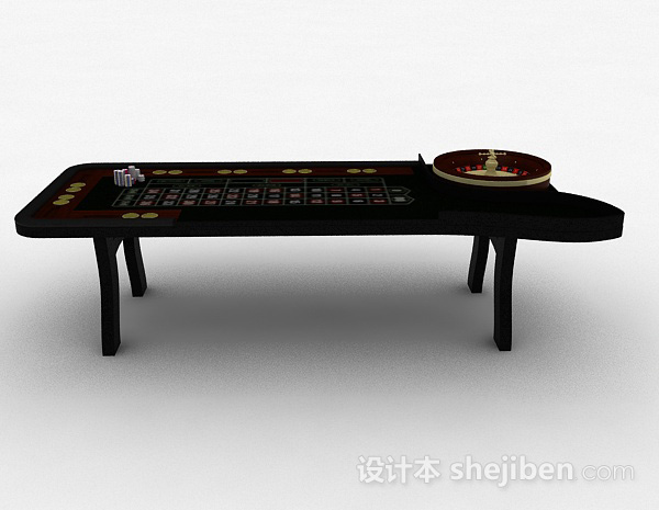现代风格黑色赌桌3d模型下载