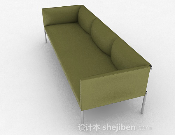设计本绿色简约多人沙发3d模型下载