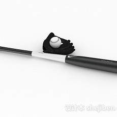 黑白双色棒球款3d模型下载