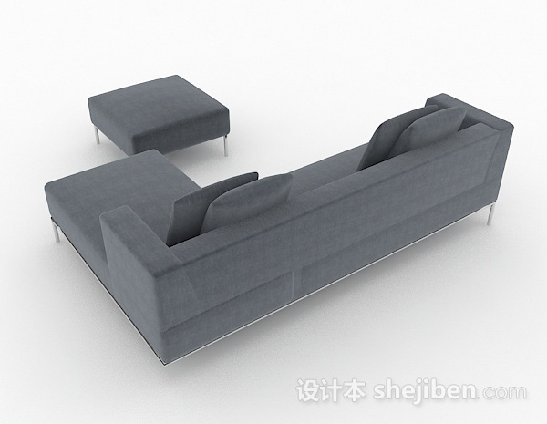 设计本北欧简约灰色组合沙发3d模型下载