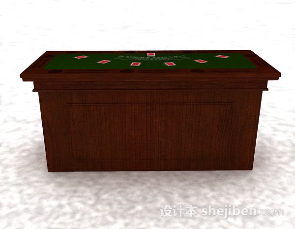 现代风格棕色木质堵桌3d模型下载