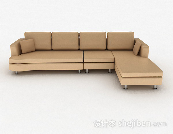 现代风格棕色多人沙发3d模型下载