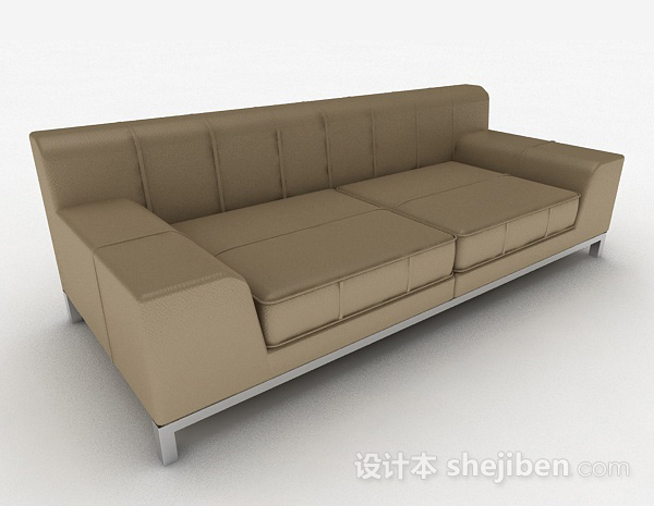 免费棕色双人沙发3d模型下载