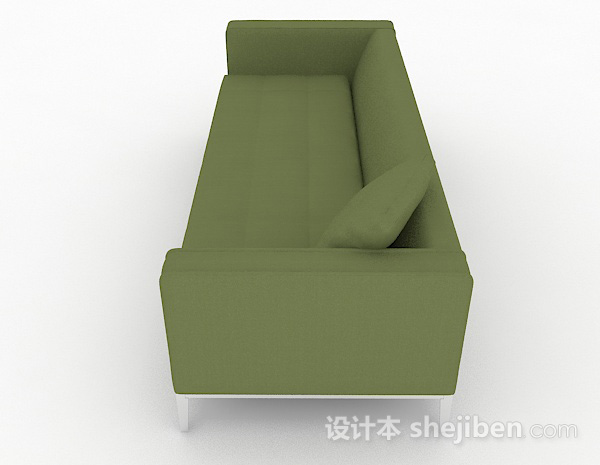设计本绿色多人沙发3d模型下载