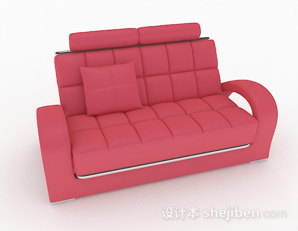 现代风格粉色多人沙发3d模型下载