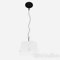 现代圆柱形单个白色吊灯3d模型下载