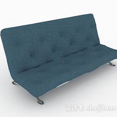蓝色简约双人沙发3d模型下载