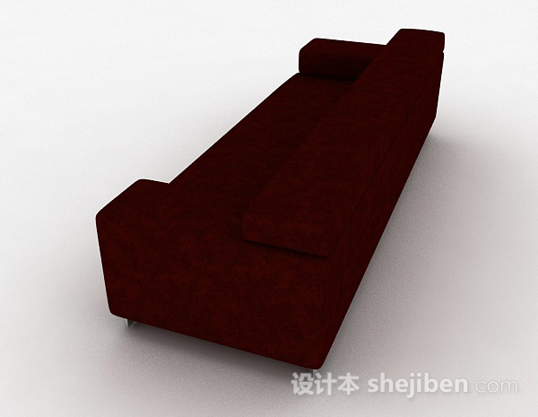设计本红色简约多人沙发3d模型下载