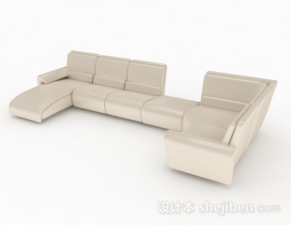 简约多人沙发3d模型下载
