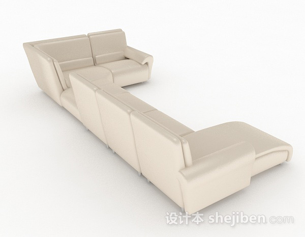 设计本简约多人沙发3d模型下载