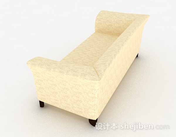 设计本黄色双人沙发3d模型下载