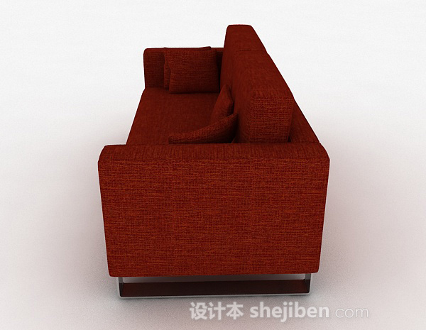 设计本红色双人沙发3d模型下载