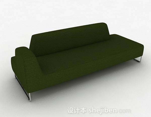 绿色简约多人沙发3d模型下载