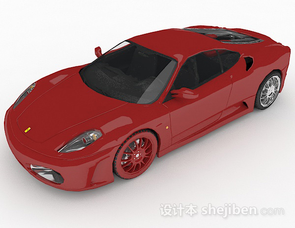 现代风格红色跑车3d模型下载