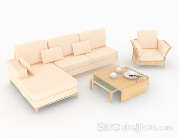 米黄色组合沙发