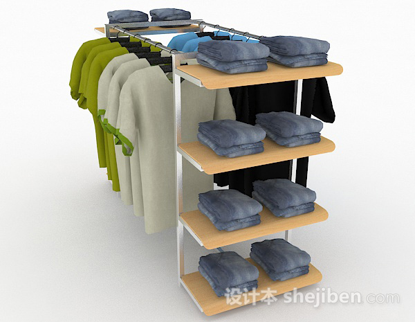 设计本多功能商城衣服展示架3d模型下载