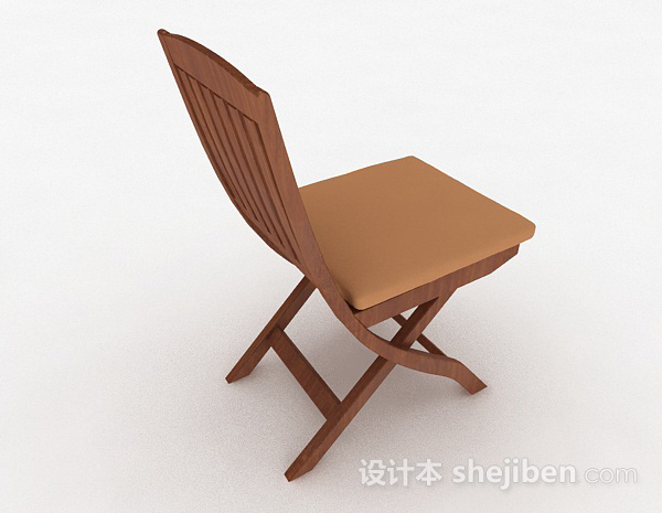 设计本木质棕色单人椅3d模型下载