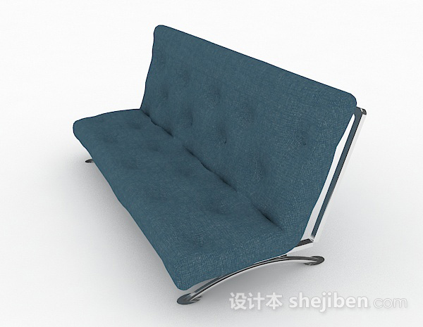 设计本蓝色简约双人沙发3d模型下载