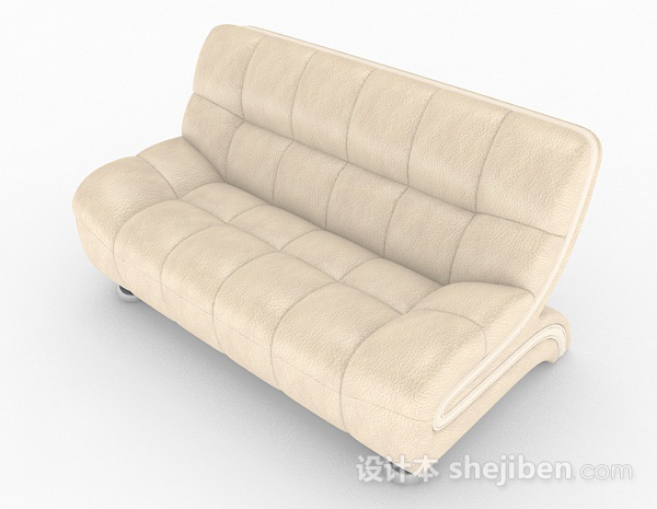 现代风格黄色双人沙发3d模型下载