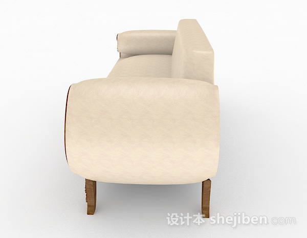 免费黄色木质双人沙发3d模型下载
