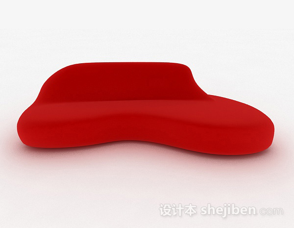 现代风格创意红色多人沙发3d模型下载