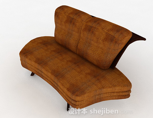 免费棕色个性单人沙发3d模型下载