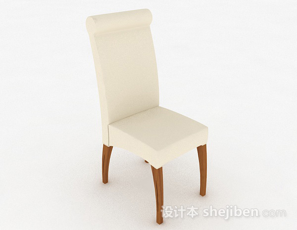 白色软垫家居椅3d模型下载