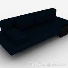蓝色双人沙发3d模型下载
