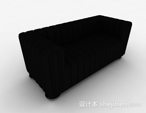 黑色双人沙发3d模型下载