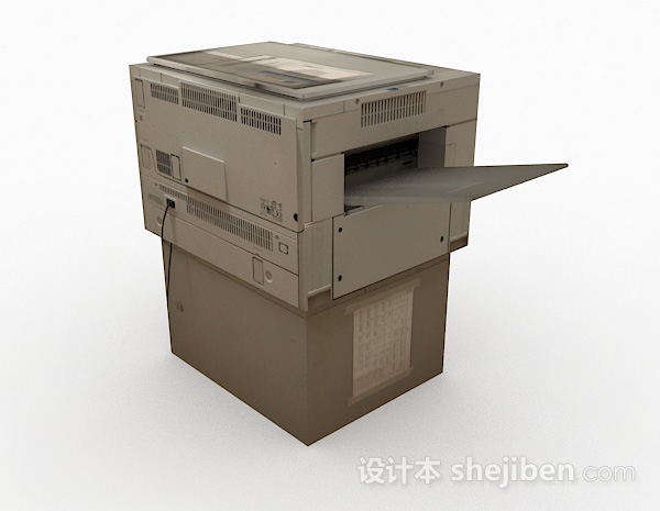 现代风格灰色办公室打印机3d模型下载
