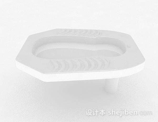 免费白色卫生间蹲厕3d模型下载