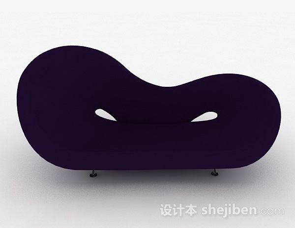 现代风格深蓝色双人沙发3d模型下载