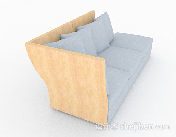 设计本简约灰色多人沙发3d模型下载