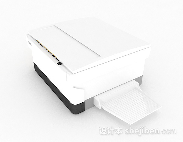 现代风格白色小型打印机3d模型下载