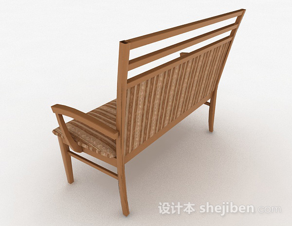 设计本总是木质条纹多人椅3d模型下载