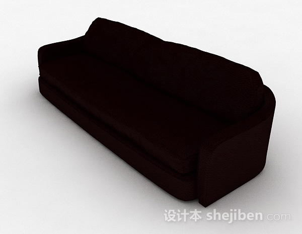 免费棕色多人沙发3d模型下载