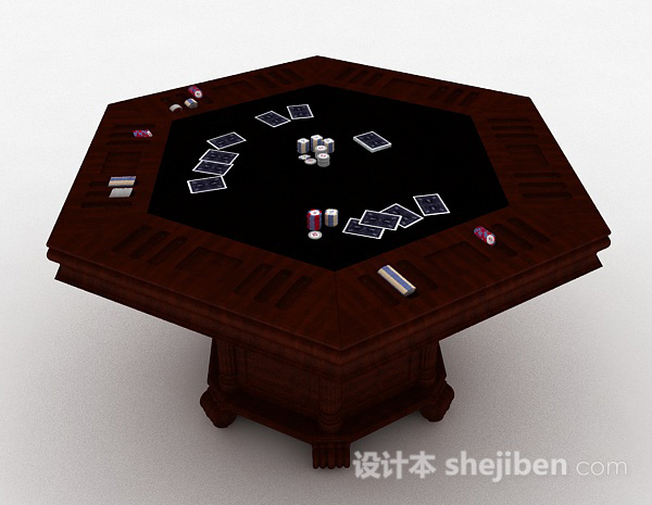 六边形木质赌桌