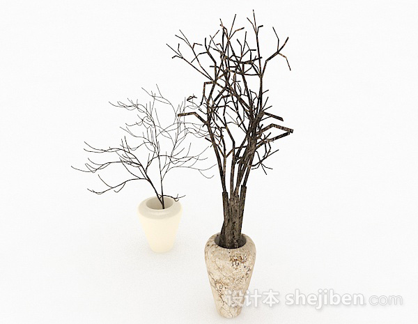 现代风格现代风白色组合花瓶3d模型下载