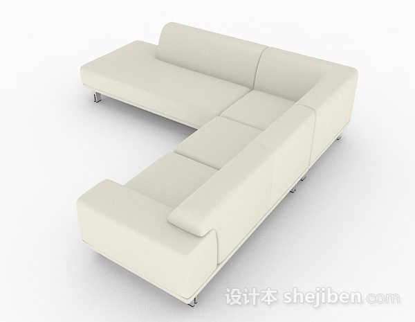 免费白色简约家居多人沙发3d模型下载
