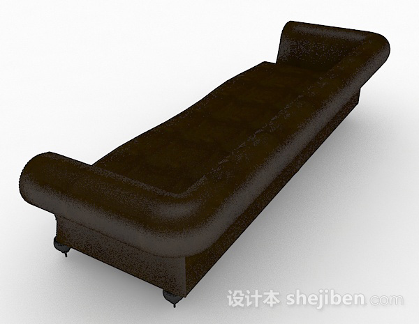 设计本棕色家居多人沙发3d模型下载
